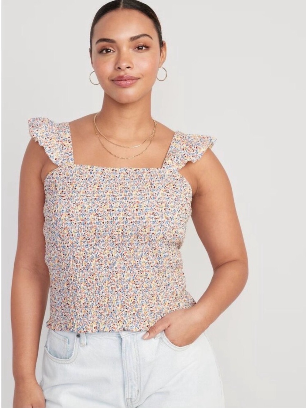 Old Navy Ruffle Floral Smocked Top Size XXL